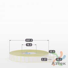 Термотрансферная этикетка 30х20 (рядов 1 по 10 000 шт) Полуглянец в рулоне, втулка 76 мм (к) IQ code