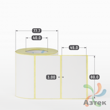 Термоэтикетка ЭКО 80х45 (рядов 1 по 500 шт)  в рулоне, втулка 40 мм (к) IQ code