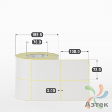 Термотрансферная этикетка 73х100 (рядов 2 по 1 000 шт) Полуглянец в рулоне, втулка 76 мм (к) IQ code