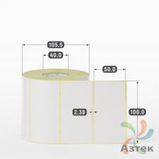 Термотрансферная этикетка 100х50 (рядов 1 по 1000 шт) Полуглянец съемный клей в рулоне, втулка 40 мм (к) IQ code
