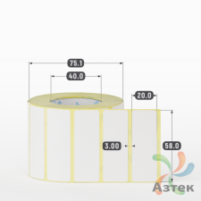 Термоэтикетка ТОП 58х20 (рядов 1 по 1 000 шт)  в рулоне, втулка 40 мм (к) IQ code