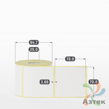 Термоэтикетка ЭКО 70х70 (рядов 1 по 500 шт)  в рулоне, втулка 25 мм (к) IQ code