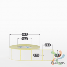 Термоэтикетка ЭКО 30х28 (рядов 1 по 1 000 шт)  в рулоне, втулка 40 мм (к) IQ code