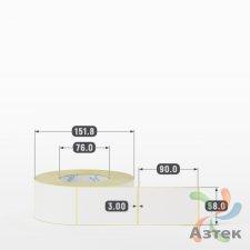 Термоэтикетка ТОП 58х90 (рядов 1 по 1 000 шт)  в рулоне, втулка 76 мм (к) IQ code