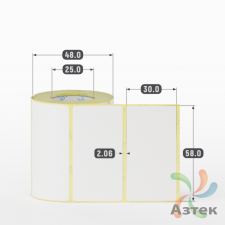 Термоэтикетка ЭКО 58х30 (рядов 1 по 270 шт)  в рулоне, втулка 25 мм (к) IQ code