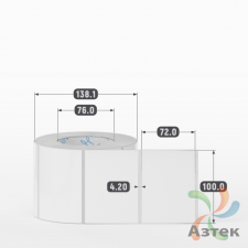Этикетка самоклеящаяся 100х72 (рядов 1 по 1 000 шт) Полипропилен белый в рулоне, втулка 76 мм (к) IQ code 	