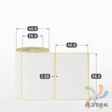 Термоэтикетка 58х40 (рядов 1 по 120 шт) Termo ECO, втулка 25 мм (к) IQ code (подходит для Вайлдберриз)