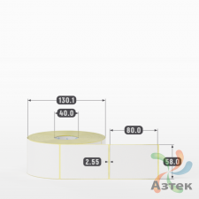 Термоэтикетка ТОП 58х80 (рядов 1 по 1 000 шт)  в рулоне, втулка 40 мм (к) IQ code