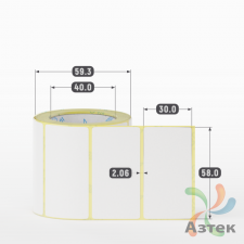 Термоэтикетка ЭКО 58х30 (рядов 1 по 300 шт)  в рулоне, втулка 40 мм (к) IQ code