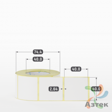 Термоэтикетка ЭКО 40х40 (рядов 1 по 500 шт)  в рулоне, втулка 40 мм (к) IQ code