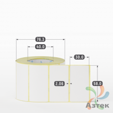 Термоэтикетка ЭКО 58х30 (рядов 1 по 700 шт)  в рулоне, втулка 40 мм (к) IQ code