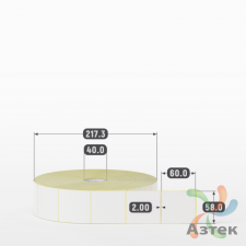 Термоэтикетка ТОП 58х60 (рядов 1 по 4 000 шт)  в рулоне, втулка 40 мм (к) IQ code