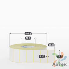 Термотрансферная этикетка 70х35 (рядов 1 по 5 000 шт) Полуглянец в рулоне, втулка 76 мм (к) IQ code