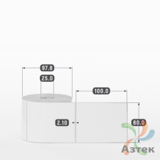 Этикетка самоклеящаяся 80х100 (рядов 1 по 500 шт) Полипропилен белый в рулоне, втулка 25 мм (к) IQ code 	