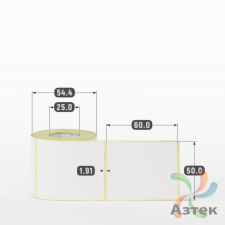 Термоэтикетка ЭКО 50х60 (рядов 1 по 200 шт)  в рулоне, втулка 25 мм (к) 