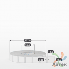 Этикетка самоклеящаяся 18х18 (рядов 1 по 3 000 шт) Полипропилен белый в рулоне, втулка 40 мм (к) IQ code 	