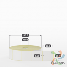 Термотрансферная этикетка 58х60 (рядов 1 по 3 000 шт) Полуглянец в рулоне, втулка 40 мм (к) IQ code