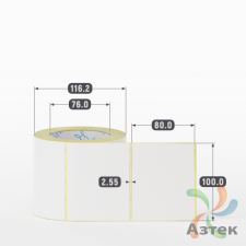 Термоэтикетка ЭКО 100х80 (рядов 1 по 500 шт)  в рулоне, втулка 76 мм (к) IQ code