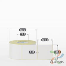 Термотрансферная этикетка 100х100 (рядов 1 по 1 500 шт) Полуглянец в рулоне, втулка 76 мм (к) IQ code