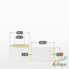 Термоэтикетка ЭКО 60х100 (рядов 1 по 300 шт)  в рулоне, втулка 40 мм (к) IQ code