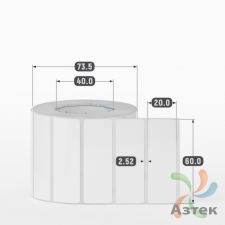 Этикетка самоклеящаяся 60х20 (рядов 1 по 1 000 шт) Полипропилен белый в рулоне, втулка 40 мм (к) IQ code 	