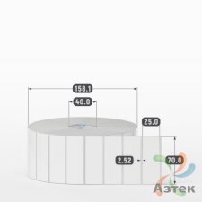 Этикетка самоклеящаяся 70х25 (рядов 1 по 5 000 шт) Полипропилен белый в рулоне, втулка 40 мм (к) IQ code 	
