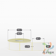 Термоэтикетка ЭКО 38,1х57,15 (рядов 1 по 1 000 шт)  в рулоне, втулка 40 мм (к) IQ code