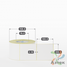 Термоэтикетка ТОП 100х100 (рядов 1 по 1 000 шт)  в рулоне, втулка 76 мм (к) IQ code