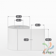 Этикетка самоклеящаяся 100х60 (рядов 1 по 800 шт) Полипропилен белый в рулоне, втулка 40 мм (к) IQ code 	