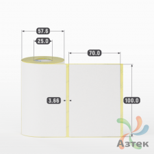 Термоэтикетка ЭКО 100х70 (рядов 1 по 200 шт)  в рулоне, втулка 25 мм (к) IQ code