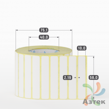 Термоэтикетка ТОП 58х10 (рядов 1 по 2 000 шт)  в рулоне, втулка 40 мм (к) IQ code