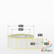 Этикетка самоклеящаяся 21х10 (рядов 1 по 1 000 шт) PVC WHITE (Eggshell fragile) белая в рулоне, втулка 40 мм (к) IQ code