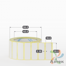 Этикетка самоклеящаяся 30х10 (рядов 1 по 1 000 шт) PVC WHITE (Eggshell fragile) белая в рулоне, втулка 40 мм (к) IQ code