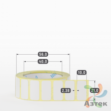 Этикетка самоклеящаяся 21х10 (рядов 1 по 1 000 шт) FOAMTAС белая в рулоне, втулка 40 мм (к) IQ code