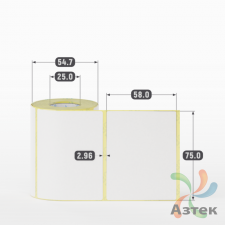 Термоэтикетка ТОП 75х58 (рядов 1 по 200 шт)  в рулоне, втулка 25 мм (к) IQ code