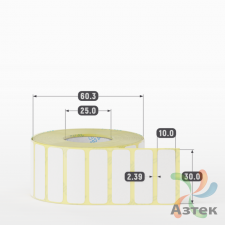 Термоэтикетка ТОП 30х10 (рядов 1 по 1 500 шт)  в рулоне, втулка 25 мм (к) IQ code