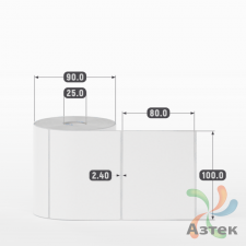 Этикетка самоклеящаяся 100х80 (рядов 1 по 500 шт) Transfer Vellum в рулоне, втулка 25 мм (к) IQ code 
