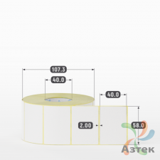 Термоэтикетка 58х40 (рядов 1 по 1300 шт) Termo ECO, втулка 40 мм (к) IQ code (подходит для Вайлдберриз)