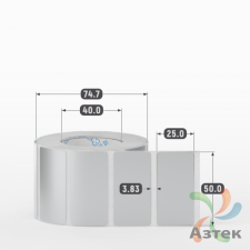 Этикетка самоклеящаяся 50х25 (рядов 1 по 1 000 шт) PET Matt Silver в рулоне, втулка 40 мм (к) IQ code
