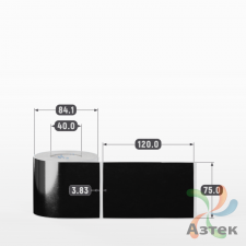 Этикетка 75х120 цветная Полипропилен (рядов 1 по 250 шт), втулка 40 мм (к) цвет - Черный   