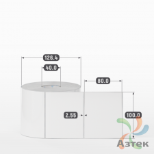 Этикетка самоклеящаяся 100х80 (рядов 1 по 1 000 шт) Полипропилен белый в рулоне, втулка 40 мм (к) IQ code 	