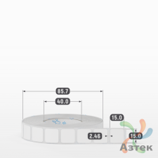 Этикетка самоклеящаяся 15х15 (рядов 1 по 2 000 шт) Полипропилен белый в рулоне, втулка 40 мм (к) IQ code 	