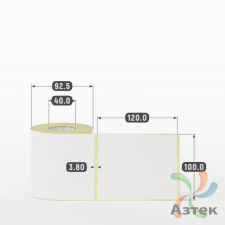 Термоэтикетка ТОП 100х120 (рядов 1 по 300 шт)  в рулоне, втулка 40 мм (к) IQ code