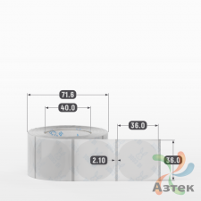 Этикетка самоклеящаяся с печатью + Черная метка/ КРУГ 36 мм (рядов 1 по 500 шт) Прозрачный полипропилен в рулоне, втулка 40 мм (к) IQ code