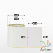 Этикетка самоклеящаяся 58х40 (рядов 1 по 500 шт) VOID bright silver в рулоне, втулка 40 мм (к) IQ code