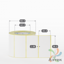 Термоэтикетка ТОП 58х30 (рядов 1 по 500 шт)  в рулоне, втулка 40 мм (к) IQ code