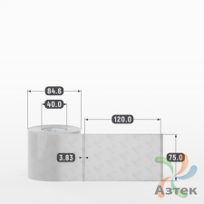 Этикетка самоклеящаяся с печатью 75х120 (рядов 1 по 250 шт) Прозрачный полипропилен в рулоне, втулка 40 мм (к) IQ code + Черная метка