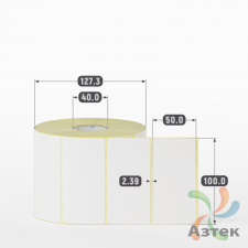 Термоэтикетка ТОП 100х50 (рядов 1 по 1 500 шт)  в рулоне, втулка 40 мм (к) IQ code