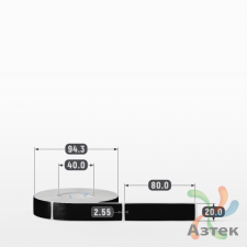Этикетка 20х80 цветная Полипропилен (рядов 1 по 500 шт), втулка 40 мм (к) цвет - Черный   