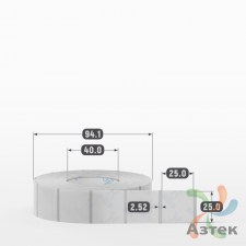 Этикетка самоклеящаяся с печатью 25х25 (рядов 1 по 1 500 шт) Прозрачный полипропилен в рулоне, втулка 40 мм (к) IQ code + Черная метка